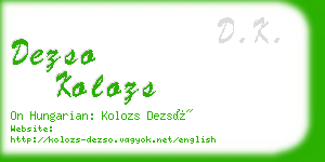 dezso kolozs business card